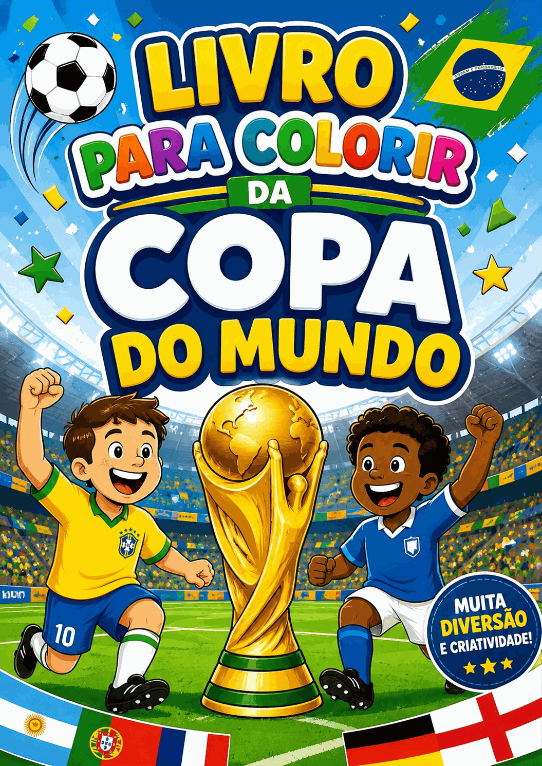 Álbum de Colorir Copa 2026 — 40 Jogadores